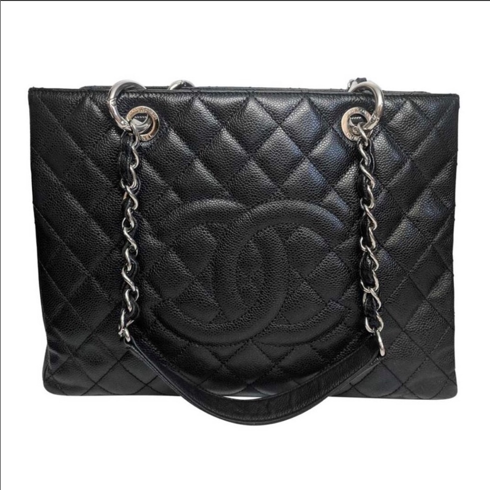 Chanel black caviar Grand shopping Tote